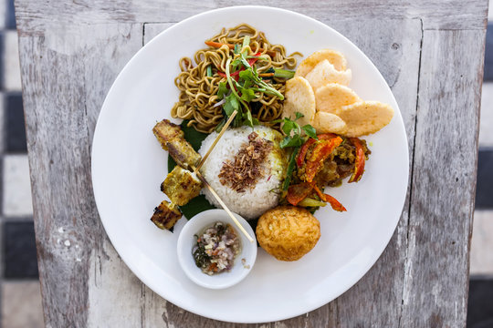 Indonesian traditional meal Nasi Champur, fried rice