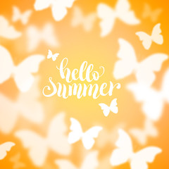 Shining summer background with butterflies