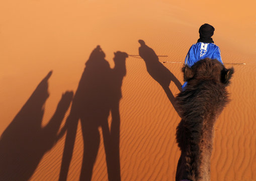 Kamelritt von Merzouga auf die Dünen des Erg Chebbi in Marokko