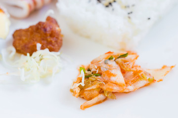 Kimchi and Korean food set