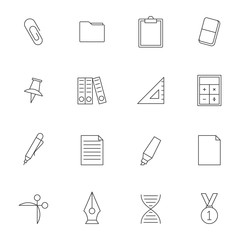 School education outline icons vol 2