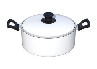 3D Rendering Dutch Oven on White