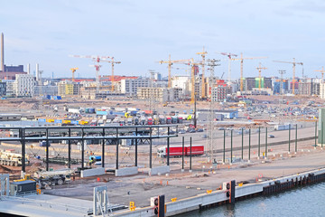 Helsinki, Finland - March, 14, 2016: veiw of construction in Helsinki, Finland