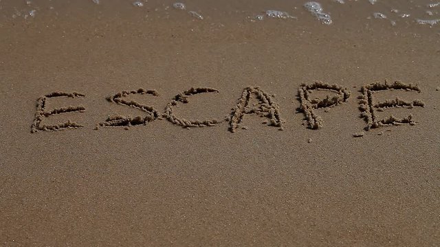 escape, word, sand, sea, coast