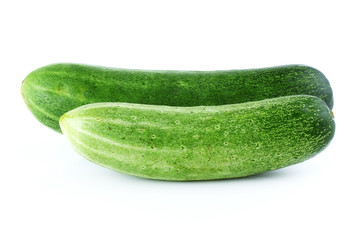 fresh cucumbers isolated on white background