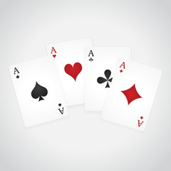 A winning poker hand of four aces