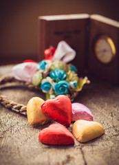 Valentines Day background with red hearts