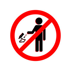 Keep clean icon. Do not litter sign