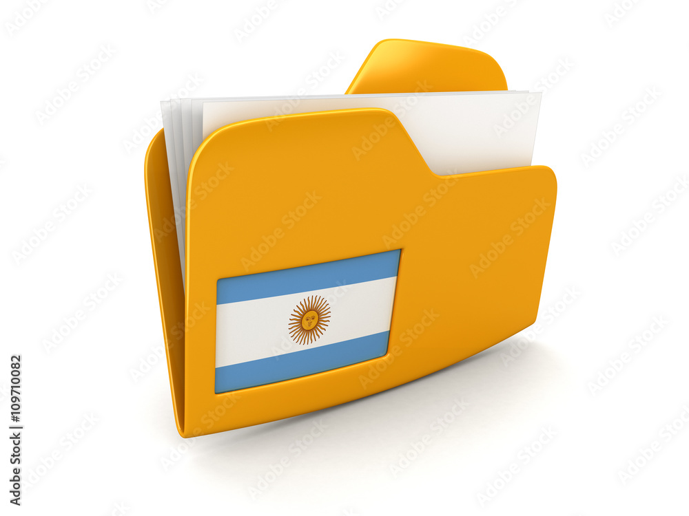 Poster folder and lists with argentinian flag. image with clipping path
