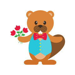 beaver clothing and flower