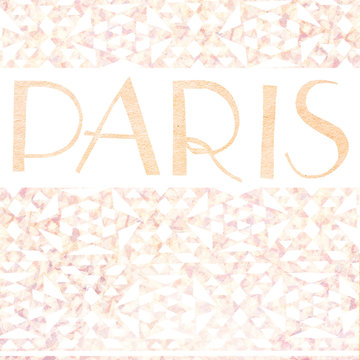 Paris Lettering traditional ornaments and decoration on textured