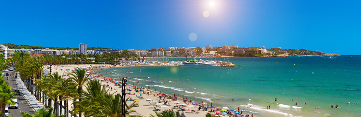 View of Platja Llarga beach in Salou Spain