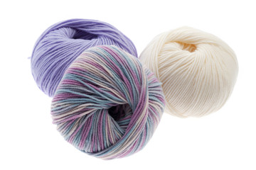 Pastel wool yarn balls