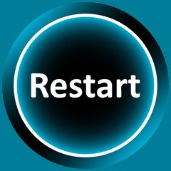 Icon white word restart