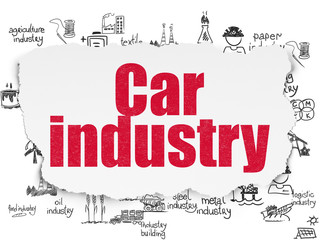 Fototapeta premium Manufacuring concept: Car Industry on Torn Paper background