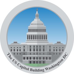 The United Statues capitol building, Washington DC, USA.Vector illustration.