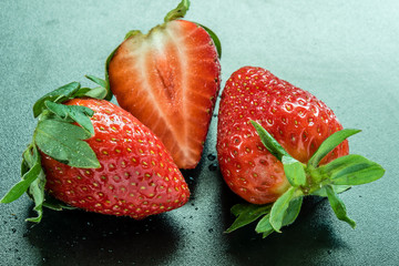 Frische Erdebeeren close-up