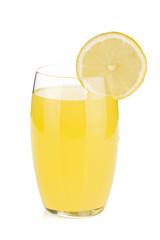 Lemon juice glass with lemon slice
