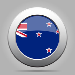metal button with flag of New Zealand