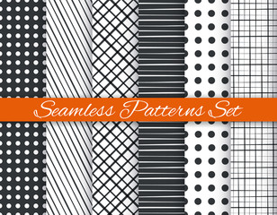 Geometric seamless patterns set