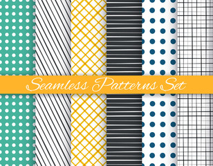 Geometric seamless patterns set