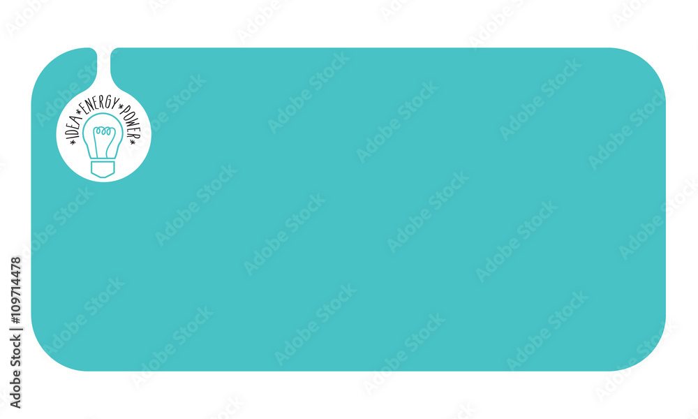 Poster simple green text box for your text and bulb icon