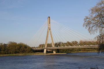 Obraz premium Most Świętokrzyski, Wisła w Warszawie