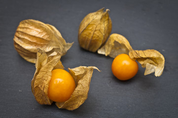Physalis auf einer Schieferplatte