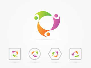 Three twist team people logo