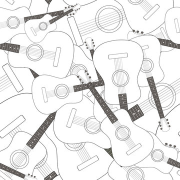 Seamless Pattern With Guitars