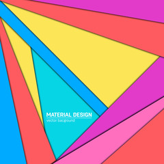 Obraz premium Vector material design background. Abstract creative concept layout template. For web and mobile app, paper art illustration design. style blank, poster, booklet. Motion wallpaper element. Flat ui