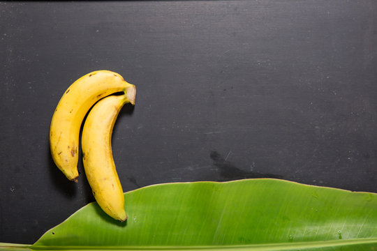 bananas on the black background