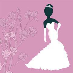 Silhouette Girl In Wedding Dress