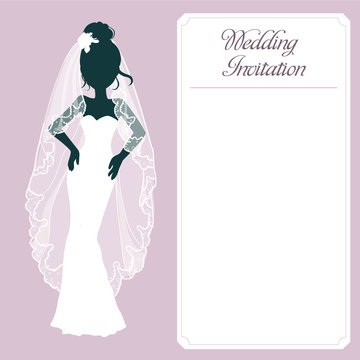 Silhouette Bride And Invitation