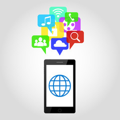 smartphone with icons