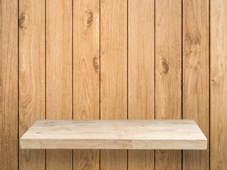 wooden shelf on wooden background