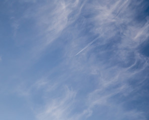 clouds in the blue sky as the background