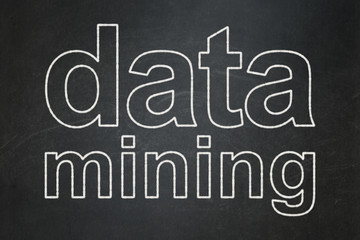 Data concept: Data Mining on chalkboard background