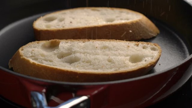 toasted bread slices for making bruschettas