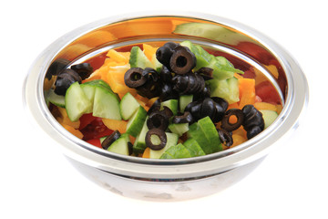 olive tomato cucumber pepper salad