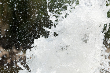 rough water with splashes on nature