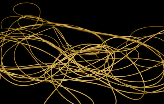 yellow cable on the black background. The inversion
