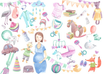 illustration of baby products - 109724605
