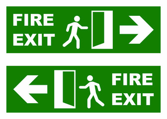 Emergency fire exit sign