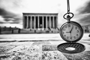 Turkey, Ankara, Ataturk's Mausoleum and time passes 09:05