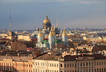 Fototapeta premium Bird eye view of Saint Petersburg, Russia.