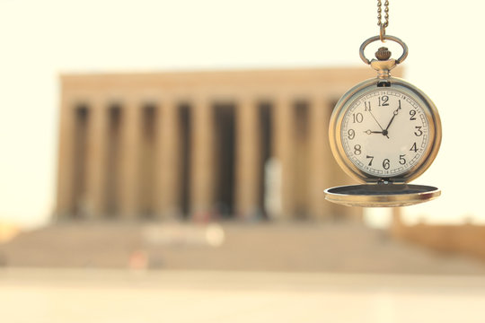 Turkey, Ankara, Ataturk's Mausoleum and time passes 09:05