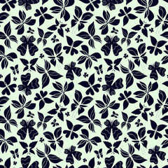 Butterfly seamless pattern, butterfly black and white background, butterflies vector, butterfly silhouette, EPS 8