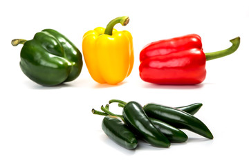 Chilli peppers, isolated on white