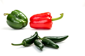 Chilli peppers, isolated on white